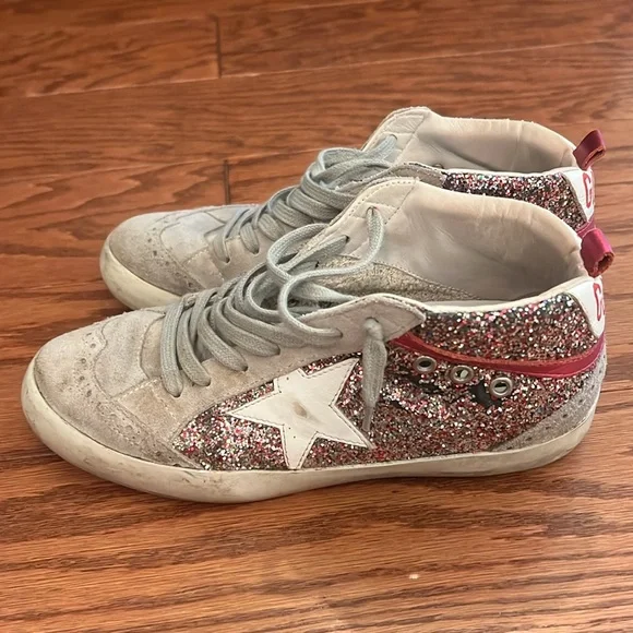 Golden Goose Pink sparkly Mid Stars. Size 38 - Picture 3 of 6